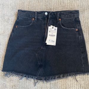 Zara NWT black jean mini skirt